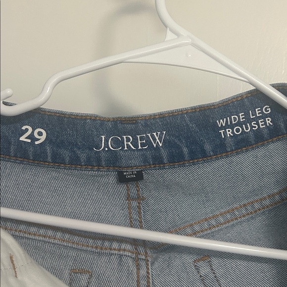 J. Crew Wide-Leg High-Rise Jeans in Medium Blue Denim - Picture 2 of 3